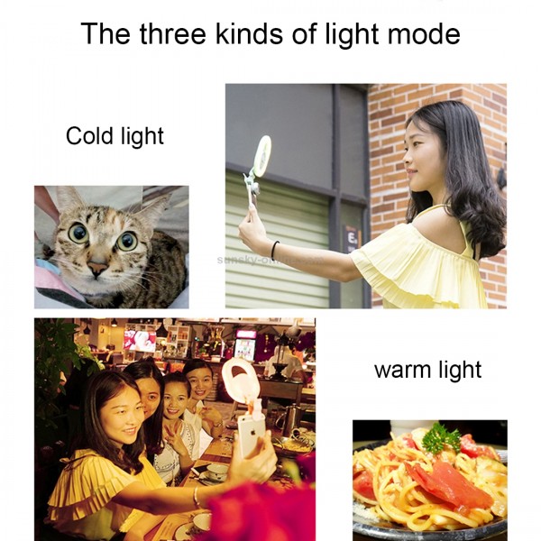 Live Broadcast Selfie Light Beauty LED Flash Light + Phone Lens