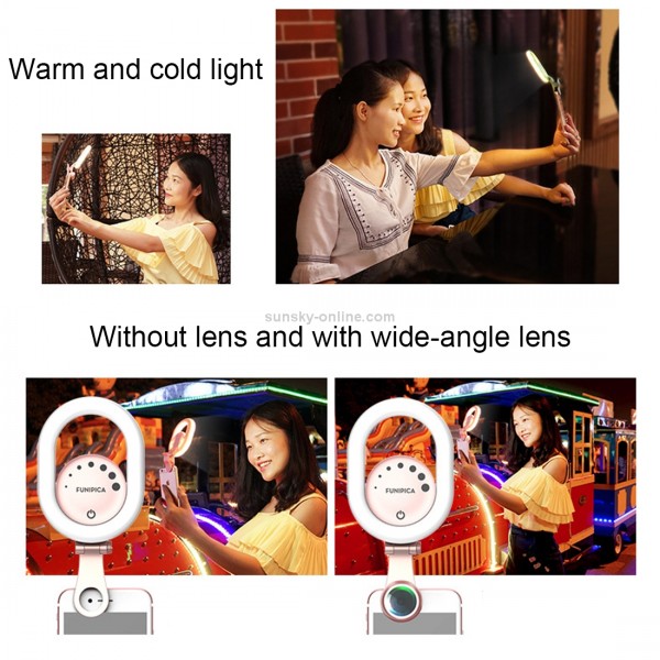 Live Broadcast Selfie Light Beauty LED Flash Light + Phone Lens