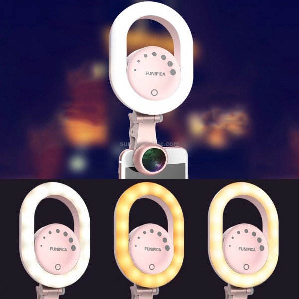 Live Broadcast Selfie Light Beauty LED Flash Light + Phone Lens