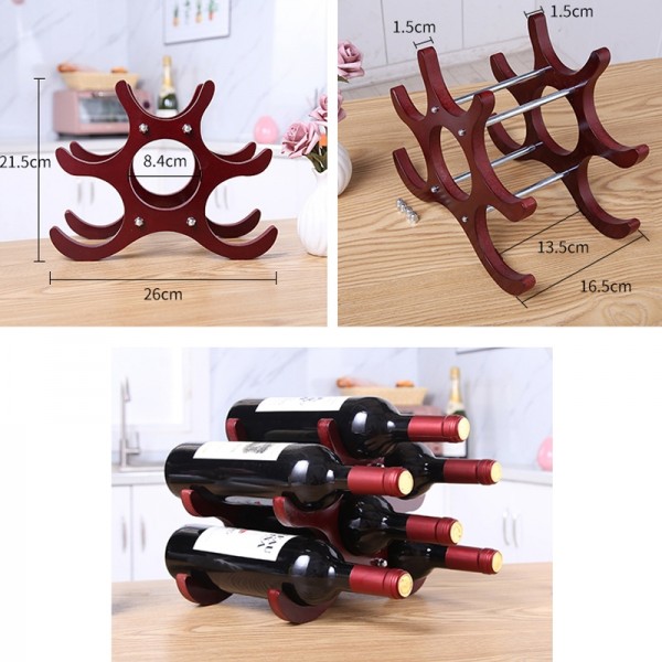 Living Room Bar Wine Rack Decorative Ornaments(Red)