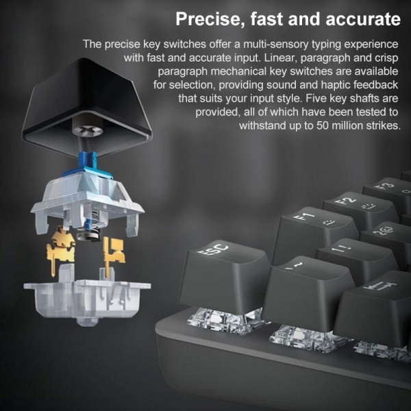 Logitech K845 Backlit Mechanical Wired Keyboard, Cable Length: 1.8m, Type:TTC-Brown Axis(Black)