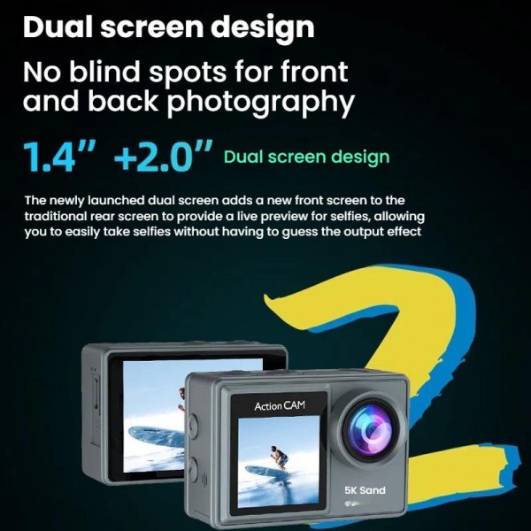 M40R With Remote Control 5K Action Camera Anti-Shake Outdoor HD Shooting Cycling Recorder Under Dive Camera