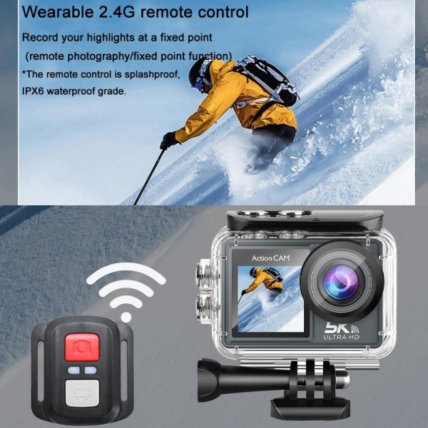M40R With Remote Control 5K Action Camera Anti-Shake Outdoor HD Shooting Cycling Recorder Under Dive Camera