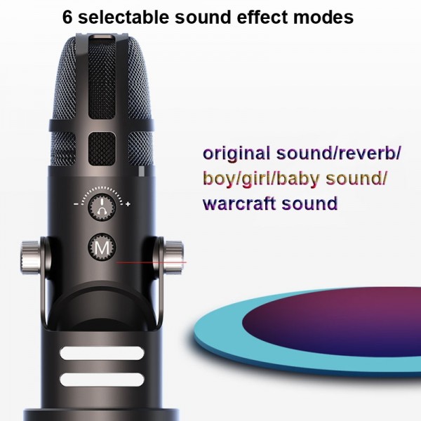 M9 RGB Condenser Microphone Built-in Sound Card,Style: Computer+32G Recording Card