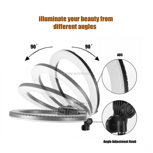 MANTOO RL-18 II 100-240V 55W 18 inch Two-color Dimmable Ring Fill Light with Tripod