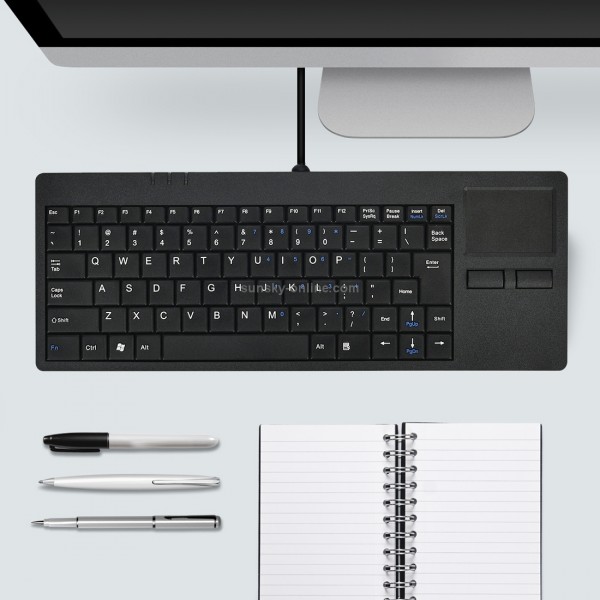 MC-818 82 Keys Touch-pad Ultra-thin Wired Computer Keyboard