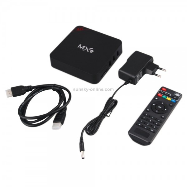 MX9 4K TV Box Android 10.0 Media Player wtih Remote Control, Rockchip RK3229 Quad Core ARM Cortex-A7,  2GB+16GB, 5G WiFi / Ethernet / TF / USB