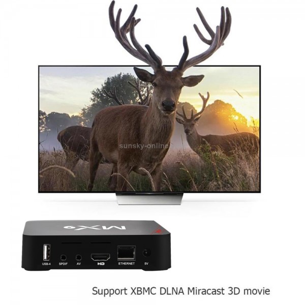 MX9 4K TV Box Android 10.0 Media Player wtih Remote Control, Rockchip RK3229 Quad Core ARM Cortex-A7,  2GB+16GB, 5G WiFi / Ethernet / TF / USB