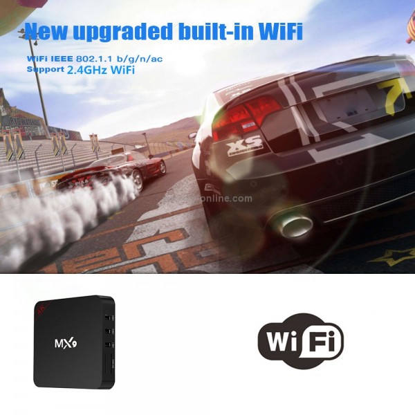 MX9 4K TV Box Android 10.0 Media Player wtih Remote Control, Rockchip RK3229 Quad Core ARM Cortex-A7,  2GB+16GB, 5G WiFi / Ethernet / TF / USB