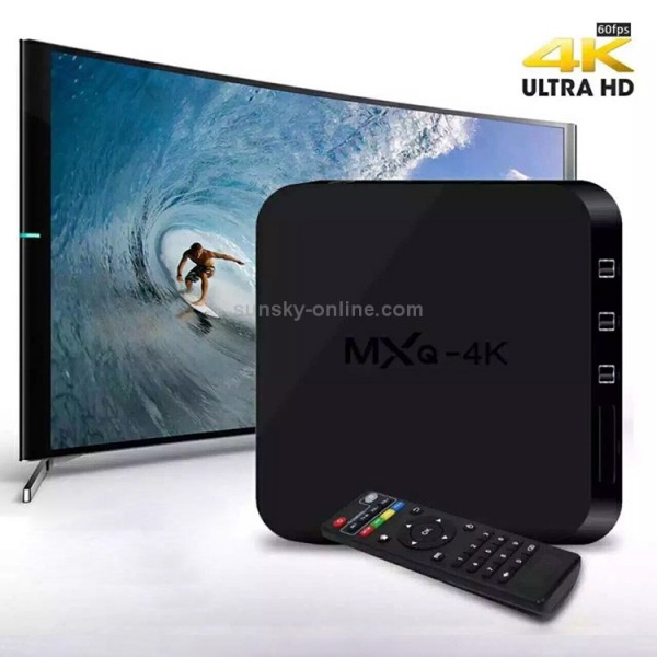 MXQ 4K TV Box Android 10.0 Media Player with Remote Control, Allwinner H3 Quad Cortex-A7, 1GB+8GB, Dual-Band / Ethernet / TF / USB