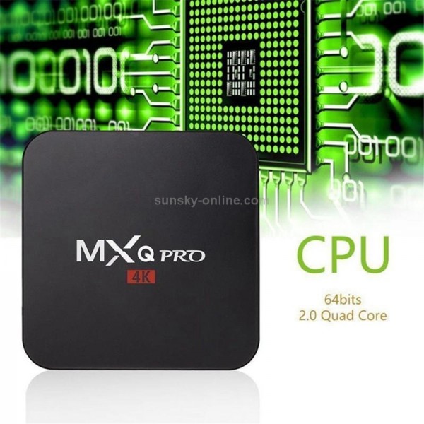 MXQ Pro 4K TV Box Android 10.0 Media Player wtih Remote Control, Allwinner H3 Quad Core ARM Cortex-A7, 2GB+16GB, 5G WiFi / Ethernet / TF / USB