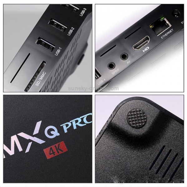 MXQ Pro 4K TV Box Android 10.0 Media Player wtih Remote Control, Allwinner H3 Quad Core ARM Cortex-A7, 2GB+16GB, 5G WiFi / Ethernet / TF / USB