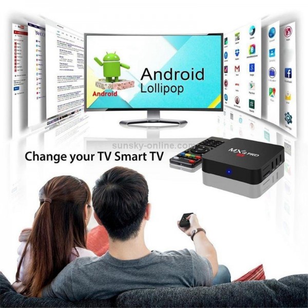 MXQ Pro 4K TV Box Android 10.0 Media Player wtih Remote Control, Allwinner H3 Quad Core ARM Cortex-A7, 2GB+16GB, 5G WiFi / Ethernet / TF / USB