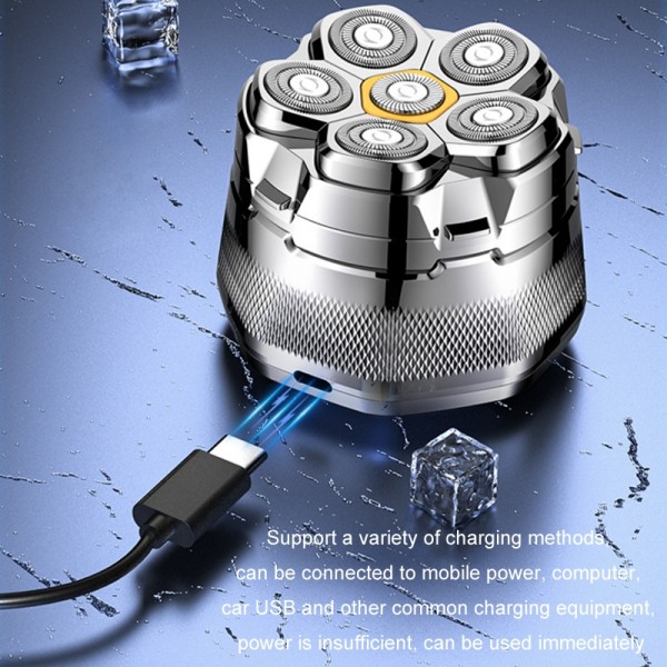 Magnetic Intelligent Six-Blade Washable Electric Shaver(USB)