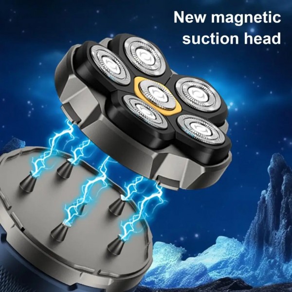 Magnetic Intelligent Six-Blade Washable Electric Shaver(USB)