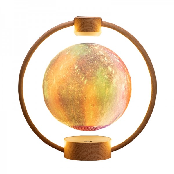 Magnetic Levitation Bluetooth Speaker Ornament Desktop Ambient Glow Night Lights, Style: Light Pattern Starry Moon(EU Plug)