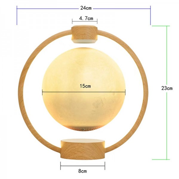 Magnetic Levitation Bluetooth Speaker Ornament Desktop Ambient Glow Night Lights, Style: Light Pattern Starry Moon(EU Plug)