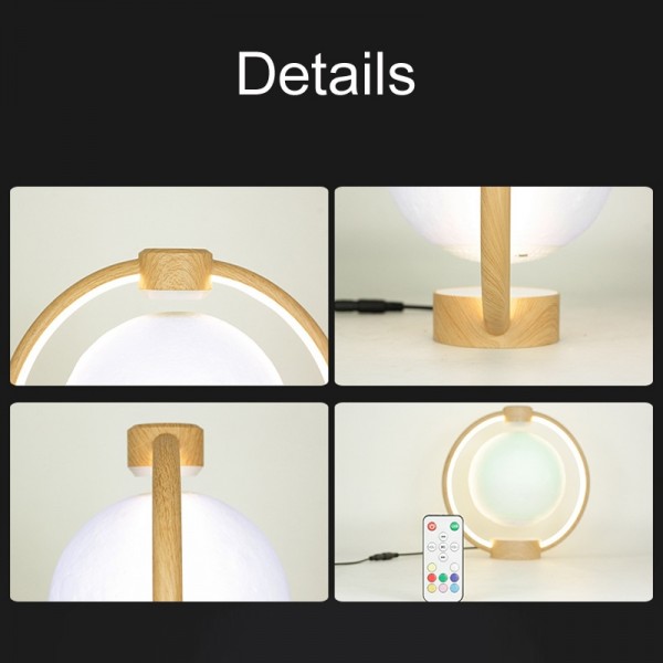 Magnetic Levitation Bluetooth Speaker Ornament Desktop Ambient Glow Night Lights, Style: Light Pattern Starry Moon(EU Plug)