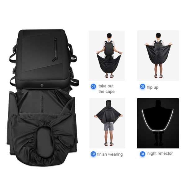 Mark Ryden 17.3 Inch Men Large Capacity Oxford Cloth Computer Backpack,Style: Raincoat Style