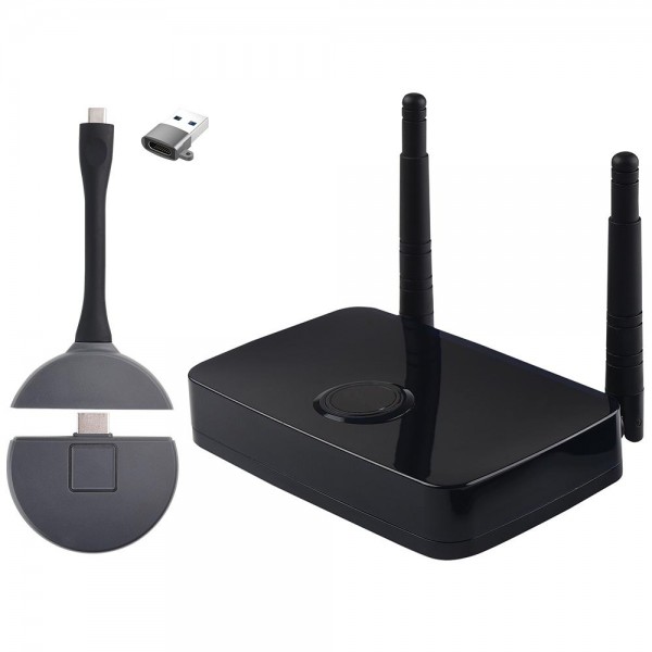 Measy AM1810 3 in 1 Wireless Screen Projector with Transmitter and Receiver, Plug:EU Plug