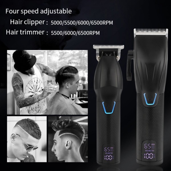 Men Electric Haircutting Tools Set Sculpting Electric Clipper(Black)