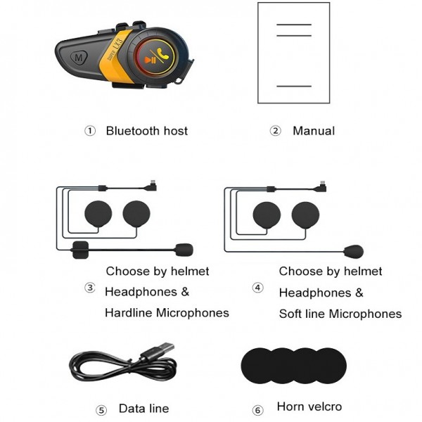 Motorcycle Helmet Call Music Navigation Bluetooth Headset, Color: Green(Hard Pipe Microphone)