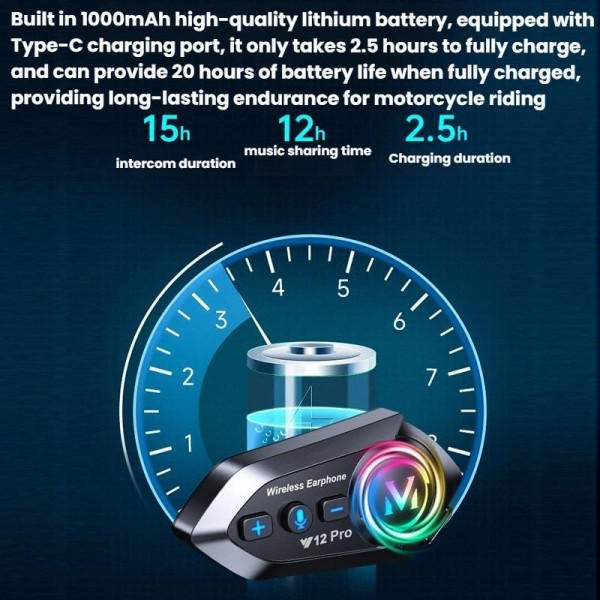 Motorcycle Helmet Waterproof Noise-reducing Headset(Soft Mic)