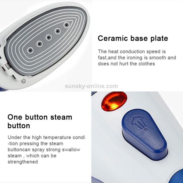 Multifunction Household Handheld Steamer Travel Portable Hand - Held Steam Hanging Hot Machine Ceramic Bottom with Flannelette Brush & Hair Brush & Measuring Cup,US Plug(Purple)