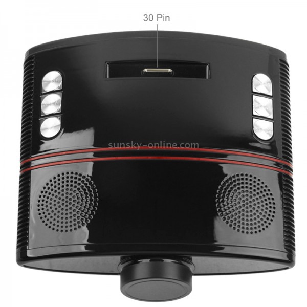 Multimedia LED Projector and Charging Base with Speaker for iPhone 4, Support AV Input (Black)