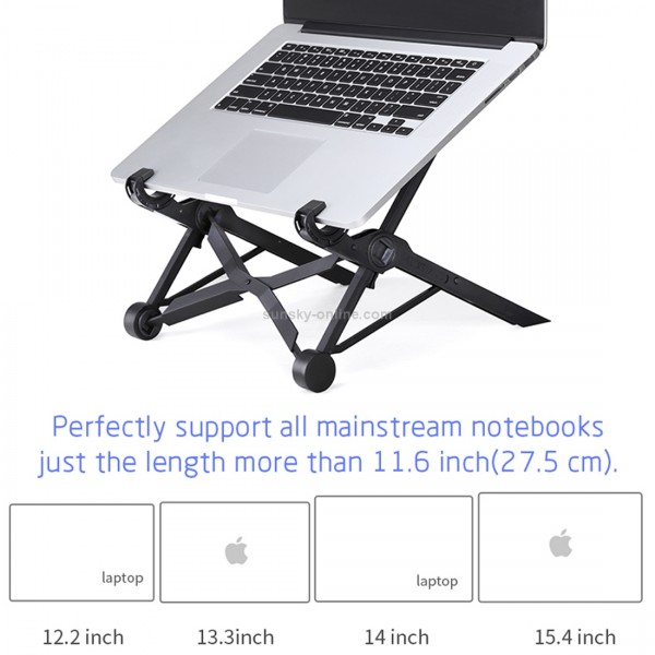 NEXSTAND Portable Adjustable Foldable Desk Holder Stand for Laptop / Notebook, Suitable for: More than 11.6 inch(Black)