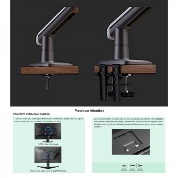 NORTH BAYOU A5 Flat Ultrawide Curved Monitors Bracket Gaming Monitor Arm VESA Mount