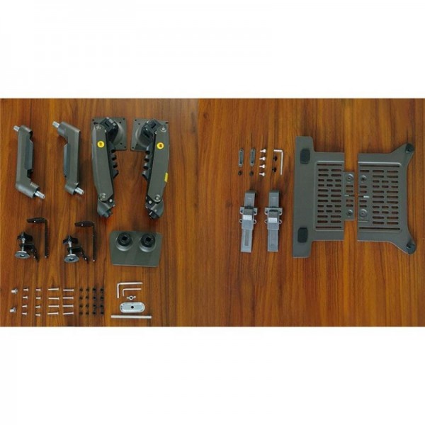 NORTH BAYOU F160-FP Tray Dual Arm Bracket Monitor Desk Mount Adjustable Laptop Holder(White)