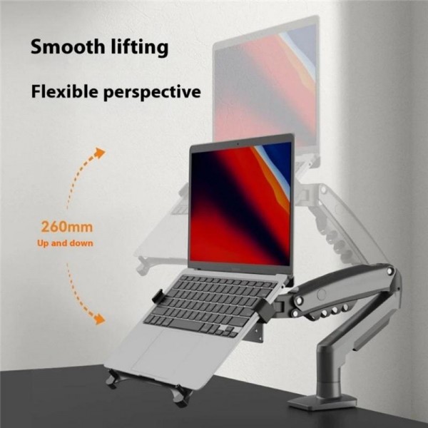 NORTH BAYOU F80-FP For 17-30 Inch Laptop Height Adjustable Desktop Mount Bracket(Black)