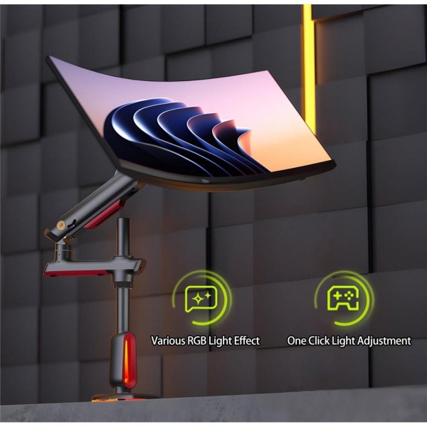 NORTH BAYOU L70 RGB Lighting Gaming Monitor Adjustable Arm Stand Curved Monitors Bracket