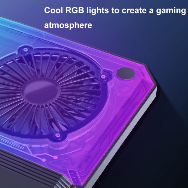 NUOXI C300 Dual-fans RGB Light Adjustable Laptop Radiator Lifting and Folding Cooling Stand(Black)