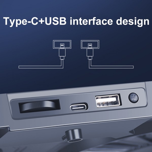 NUOXI C300 Dual-fans RGB Light Adjustable Laptop Radiator Lifting and Folding Cooling Stand(Black)