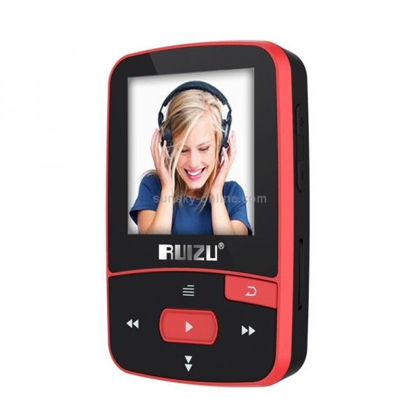 New Arrival Original RUIZU X50 Sport Bluetooth MP3 Player 8GB Clip Mini with Screen Support FM,Recording,E-Book,Clock,Pedometer(Red)