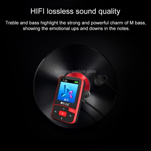 New Arrival Original RUIZU X50 Sport Bluetooth MP3 Player 8GB Clip Mini with Screen Support FM,Recording,E-Book,Clock,Pedometer(Red)