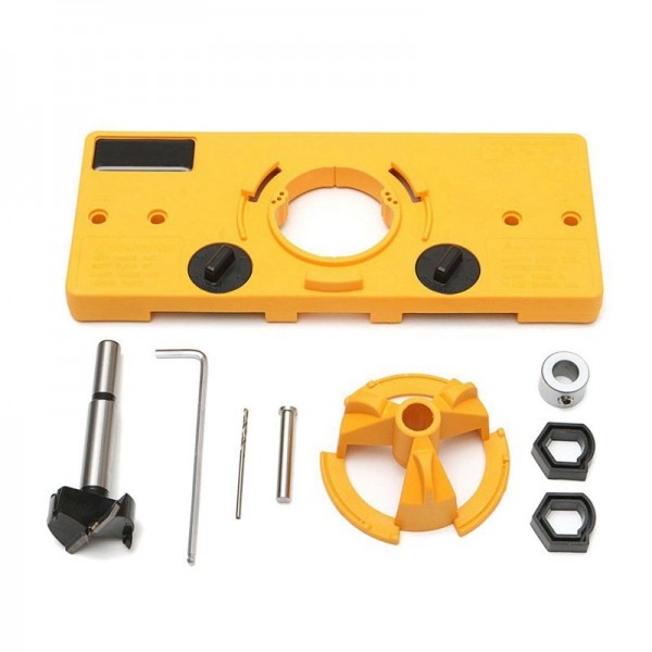 New Cabinet Door Window Cabinet Door Hole Puncher Hinge Hole Locator(Yellow)