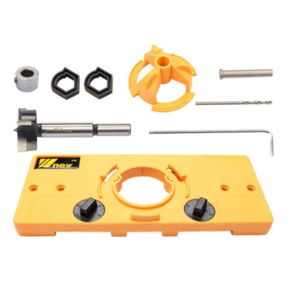 New Cabinet Door Window Cabinet Door Hole Puncher Hinge Hole Locator(Yellow)