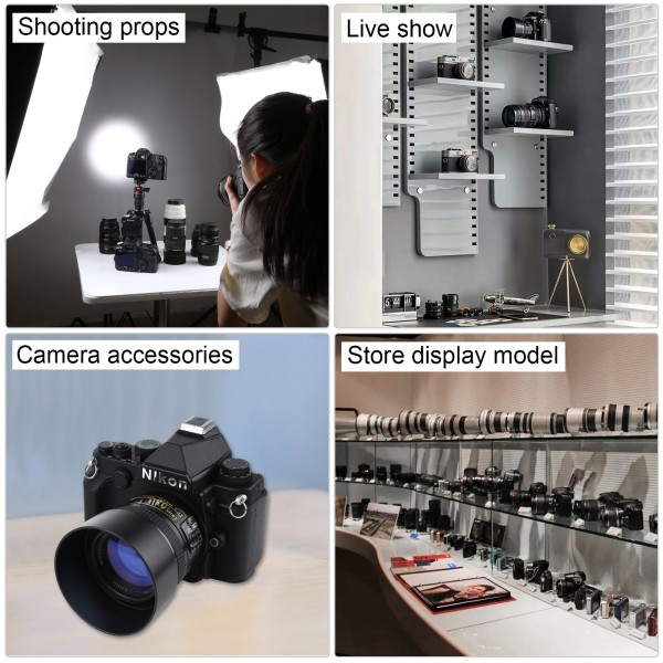 Non-Working Fake Dummy DSLR Camera Model DF Model Room Props Ornaments Display Photo Studio Camera Model Props, Color:Black(With Hood)