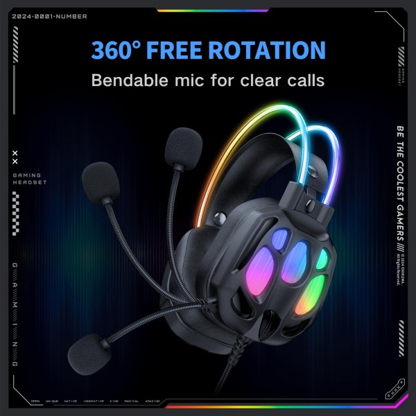 ONIKUMA X89 RGB Wired Earphone with Microphone(Black)