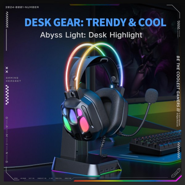 ONIKUMA X89 RGB Wired Earphone with Microphone(Black)