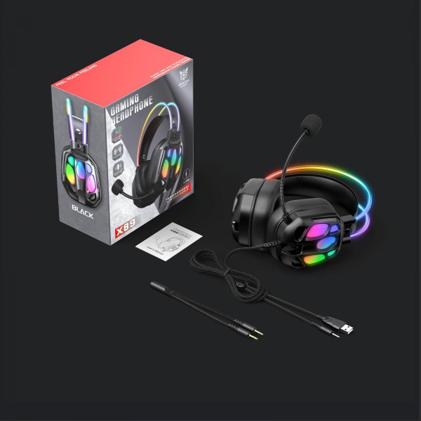 ONIKUMA X89 RGB Wired Earphone with Microphone(Black)
