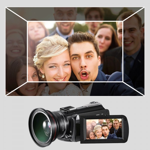 ORDRO AC3 3.1 inch IPS Screen 4K Full HD 13MP Night Vision WiFi Live Camcorder DV Digital Camera, Style:Standard + Microphone(Black)