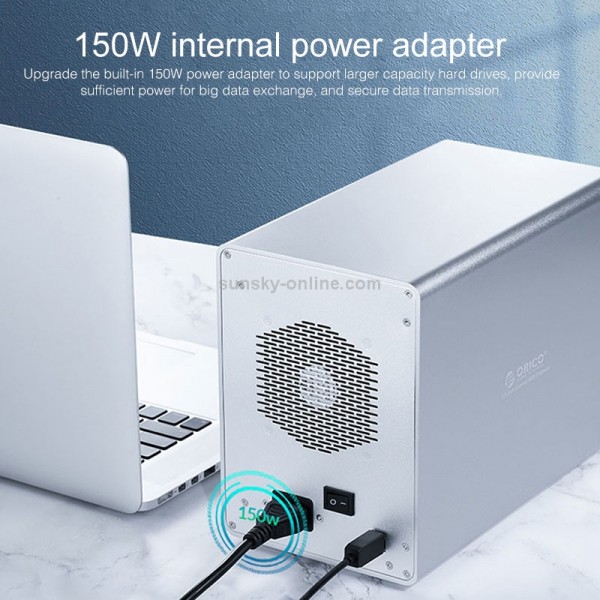 ORICO 9558U3 5-bay USB 3.0 Type-B Aluminum 3.5 inch SSD / SATA HDD Enclosure Storage Hard Disk Box for Laptop Computer Desktop PC(Black)