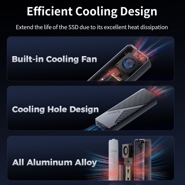 ORICO CNM2-U4 40Gbps USB4 M.2 NVMe SSD Enclosure(Grey)