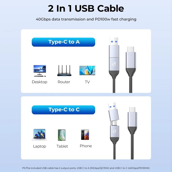 ORICO CNM2-U4 40Gbps USB4 M.2 NVMe SSD Enclosure(Grey)