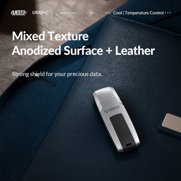 ORICO USB Solid State Flash Drive, Read: 520MB/s, Write: 450MB/s, Memory:1TB, Port:Type-C(Silver)