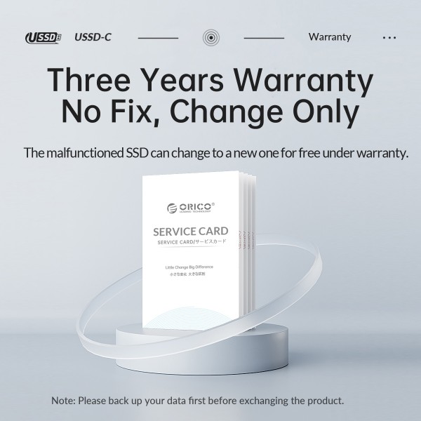 ORICO USB Solid State Flash Drive, Read: 520MB/s, Write: 450MB/s, Memory:1TB, Port:Type-C(Silver)